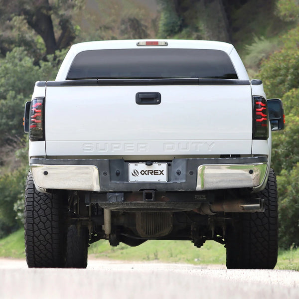 AlphaRex 1997 - 2003 Ford F150 / 1999 - 2016 Ford F250/F350/F450/F550 LUXX-Series LED Tail Lights - Alpha-Black