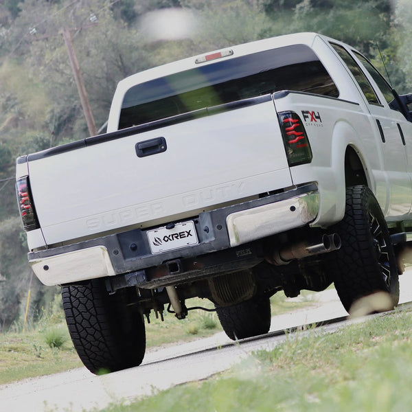 AlphaRex 1997 - 2003 Ford F150 / 1999 - 2016 Ford F250/F350/F450/F550 LUXX-Series LED Tail Lights - Alpha-Black