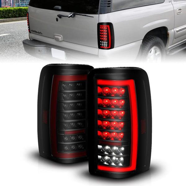 ANZO 2000 - 2006 Chevrolet Tahoe / GMC Yukon Full LED Taillights w/ Lightbar Black Housing/Smoke Lens