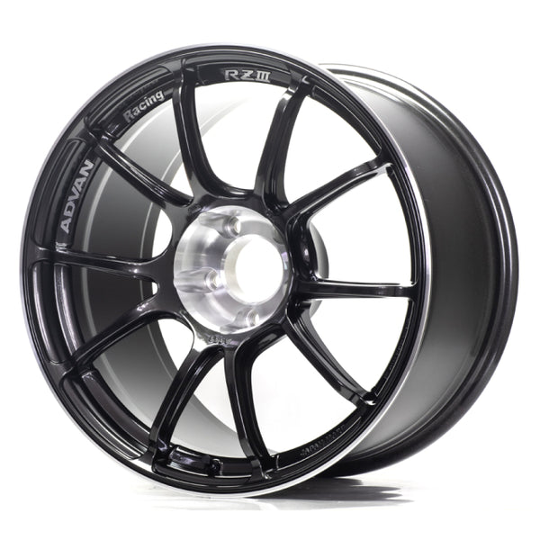 Advan RZIII 18x9.5 / +45 Offset / 5x100 BC / 63mm Bore / Black Gun Metallic & Diamond Cut