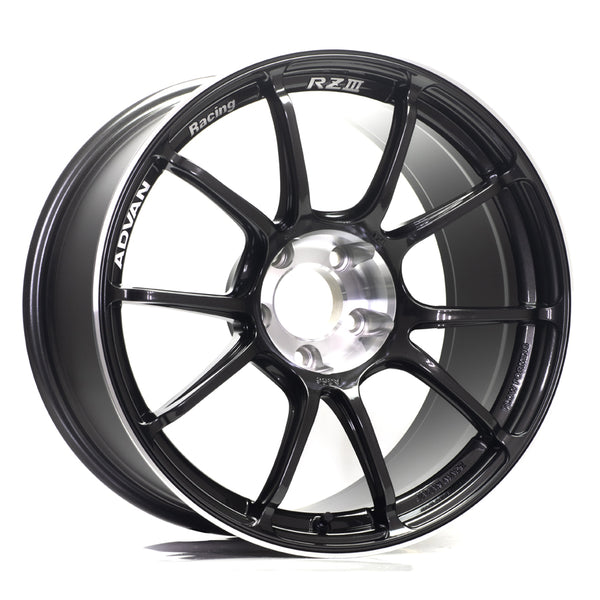 Advan RZIII 18x9.5 / +45 Offset / 5x120 BC / 72.5mm Bore / Black Gun Metallic & Diamond Cut