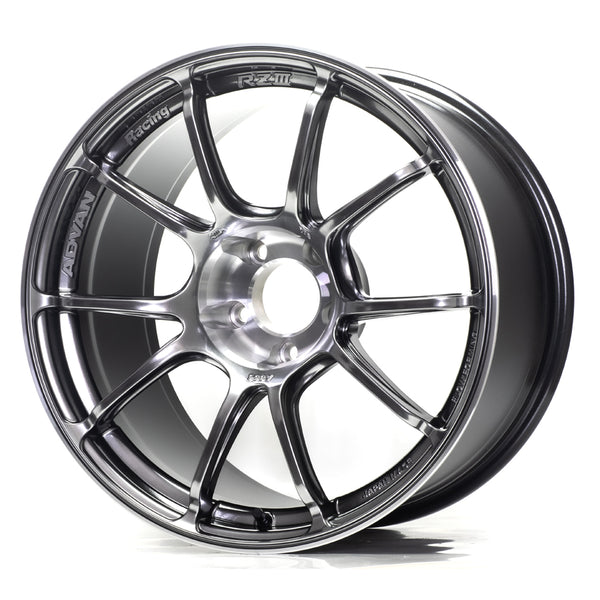 Advan RZIII 18x9.5 / +45 Offset / 5x100 BC / 63mm Bore / Hyper Platinum Black & Diamond Cut