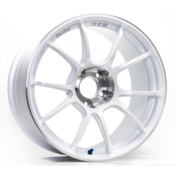 Advan RZIII 18x9.5 / +45 Offset / 5x120 BC / 72.5mm Bore / Racing White Metallic & Diamond Cut