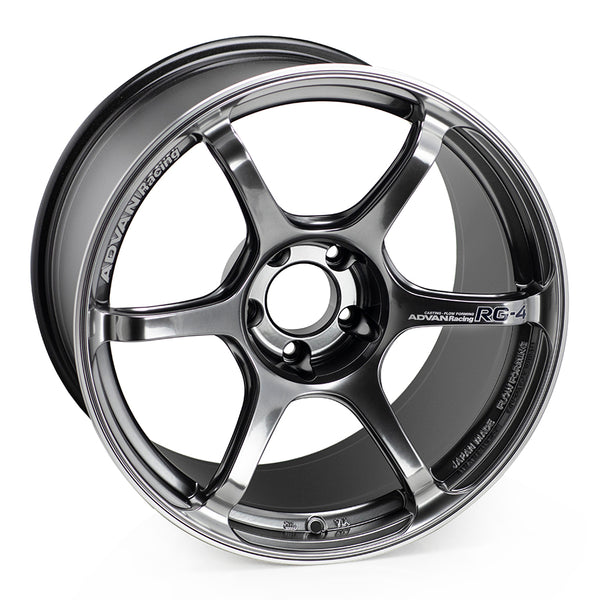 Advan RG-4 18x11 +15 5x114.3 Racing Hyper Black and Ring Wheel