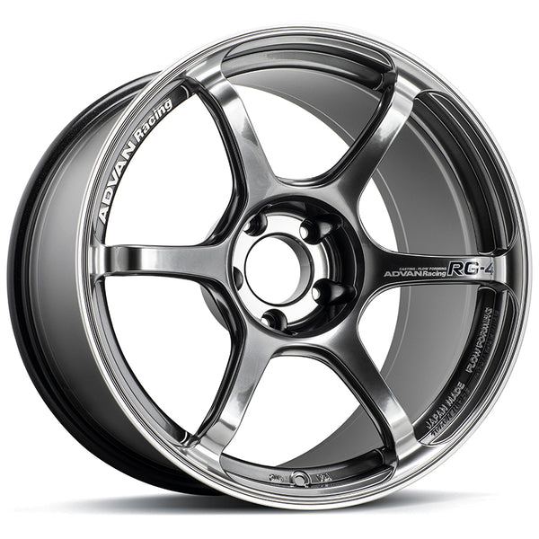 Advan RG-4 18x11 +15 5x114.3 Racing Hyper Black and Ring Wheel