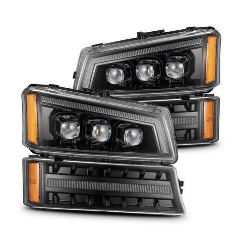 AlphaRex 2003 - 2006 Chevy Silverado 1500/2500HD/3500HD/Avalanche Alpha-Black NOVA LED Proj Headlights