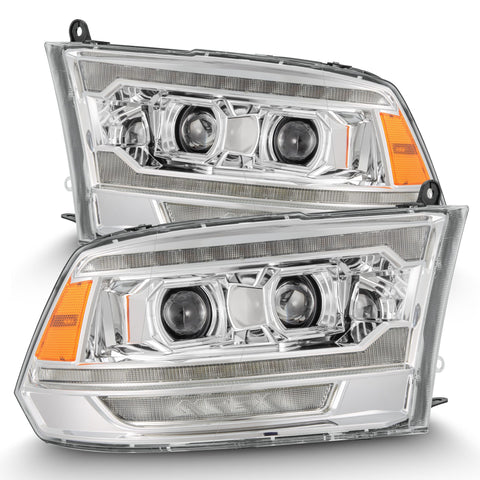 AlphaRex 2009 - 2018 Ram 1500 / 2010 - 2018 Ram 2500 / 3500 PRO-Series Projector Headlights Chrome w/ Sequential Signal and Top/Middle DRL