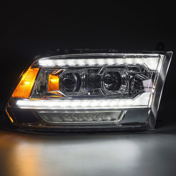 AlphaRex 2009 - 2018 Dodge Ram 2500 LUXX LED Projector Headlights Plank Style Chrm w/Activ Light/Seq Signal/DRL