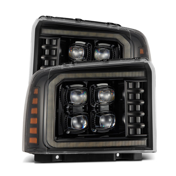 AlphaRex 2005 - 2007 Ford Super Duty/Excursion NOVA-Series LED Projector Headlights Alpha-Blk w/Activ Ligh