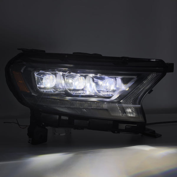 AlphaRex 2019 - 2022 Ford Ranger NOVA LED Proj Headlight Plnk Style Alpha Blk w/Activ Light/Seq Signal/DRL