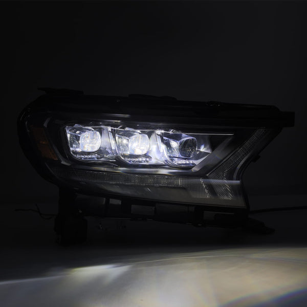 AlphaRex 2019 - 2022 Ford Ranger NOVA LED Proj Headlight Plnk Style Alpha Blk w/Activ Light/Seq Signal/DRL
