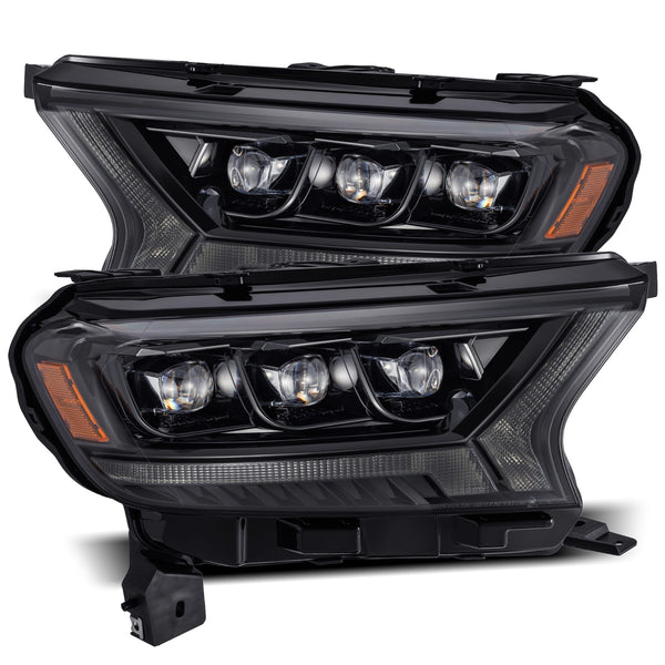 AlphaRex 2019 - 2022 Ford Ranger NOVA LED Proj Headlight Plnk Style Alpha Blk w/Activ Light/Seq Signal/DRL