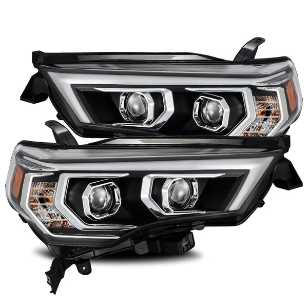 AlphaRex 2014 - 2022 Toyota 4Runner LUXX LED Proj Headlights Plank Style Black w/Activ Light/Seq Signal