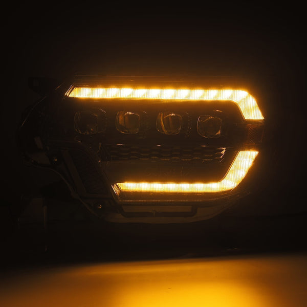 AlphaRex 2012 - 2015 Toyota Tacoma NOVA LED Proj Headlights Plank Alpha Blk w/Activ Light/Seq Signal/DRL