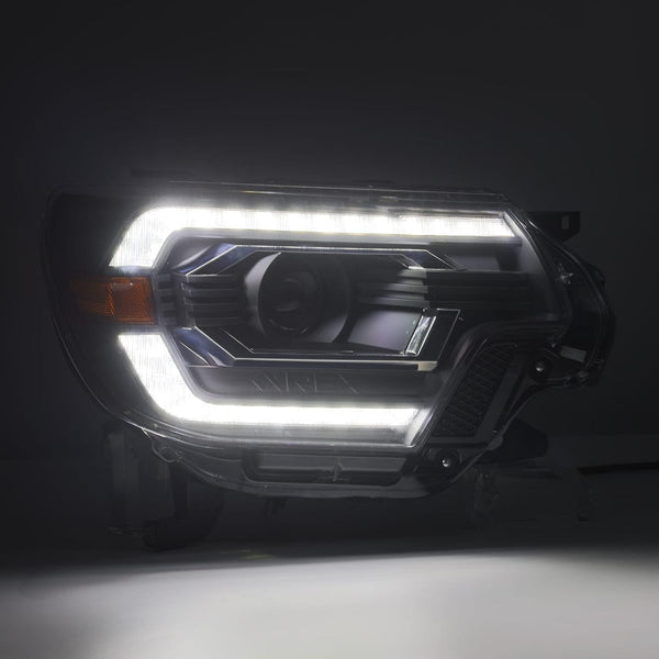 AlphaRex 2012 - 2015 Toyota Tacoma LUXX LED Projector Headlights Plank Style Black w/DRL