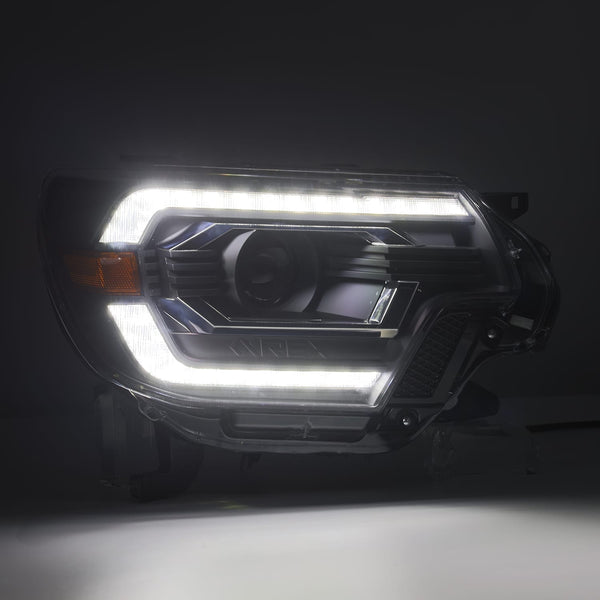 AlphaRex 2012 - 2015 Toyota Tacoma LUXX LED Projector Headlights Plank Style Alpha Black w/DRL