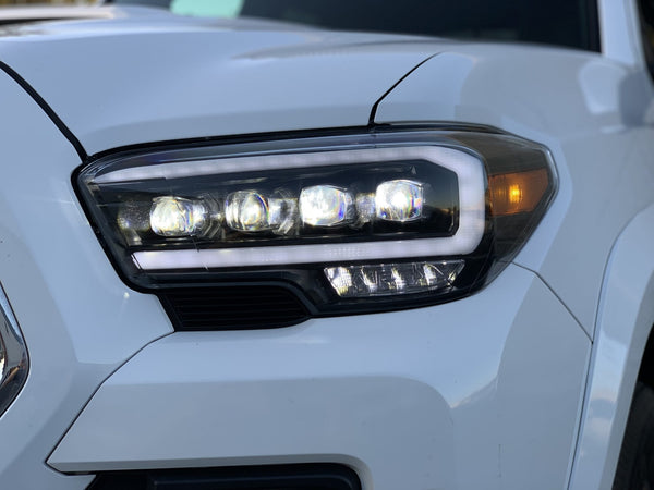 AlphaRex 2016 - 2023 Toyota Tacoma NOVA LED Projector Headlights Plank Style Chrome w/Activation Light