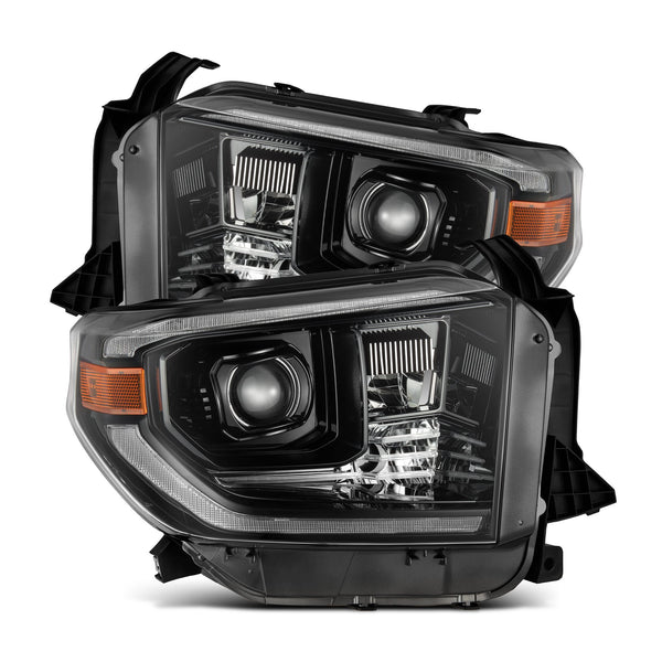 AlphaRex 2014 - 2021 Toyota Tundra LUXX-Series LED Proj Headlights Alpha-Blk w/Actv Light & Seq. Sig + DRL