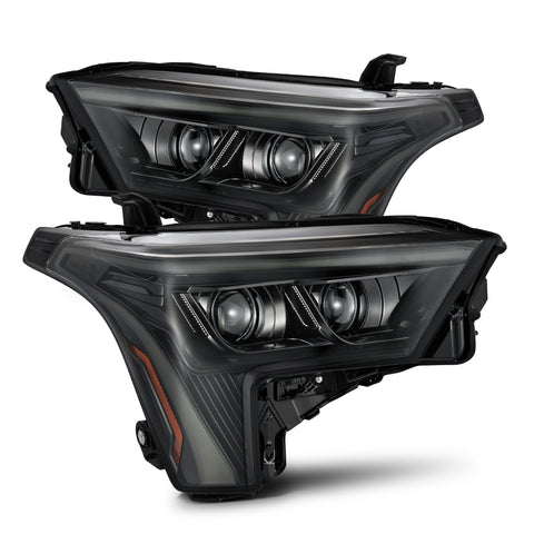 AlphaRex 2022 + Toyota Tundra / Sequoia LUXX-Series Headlights Black w/Amber DRL - Req Converters