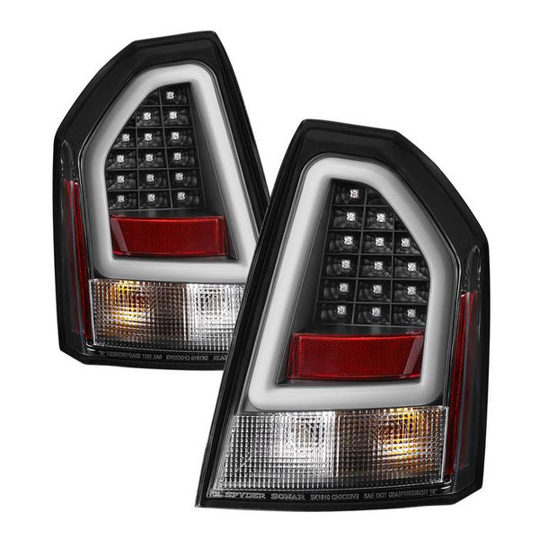 Spyder Chrysler 300C 2005 - 2007 V2 Light Bar LED Tail Lights - Black ALT-YD-C305V2-LED-BK