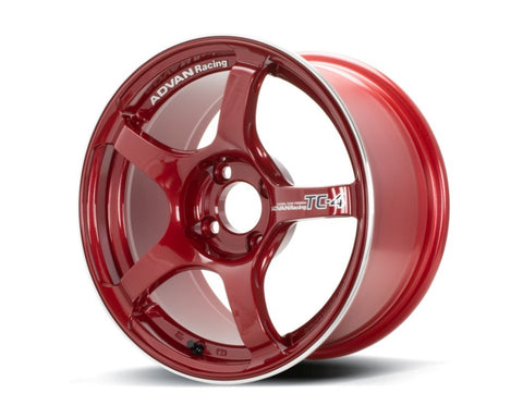 Advan TC4 17x7.5 +40 4x100 Racing Candy Red & Ring Wheel