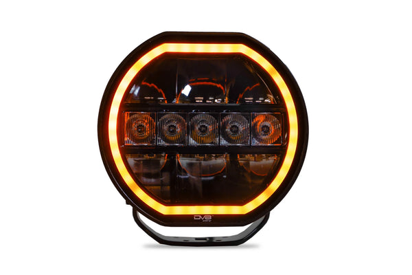 DV8 Offroad 7in Halo Elite Round Light w/ Accent Halo - White/Amber