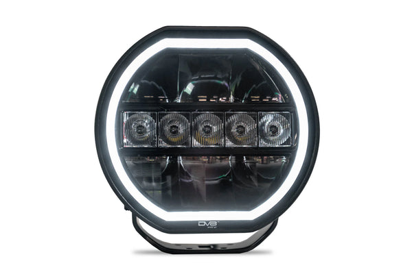 DV8 Offroad 7in Halo Elite Round Light w/ Accent Halo - White/Amber