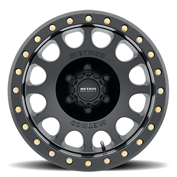 Method MR105 Beadlock 17x8.5 0mm Offset 6x5.5 6x139.7 108mm CB Matte Black w/BH-H24125 Wheel