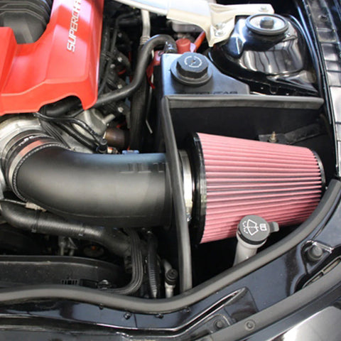 JLT 2012 - 2015 Chevrolet Camaro ZL1 Black Textured Big Air Intake Kit w/Red Filter - Tune Req