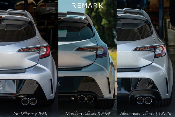 Remark 2019 - 2022 Toyota Corolla Hatchback Sports Touring Quad-Exit Cat-Back Exhaust Stainless Steel / Burnt Stainless