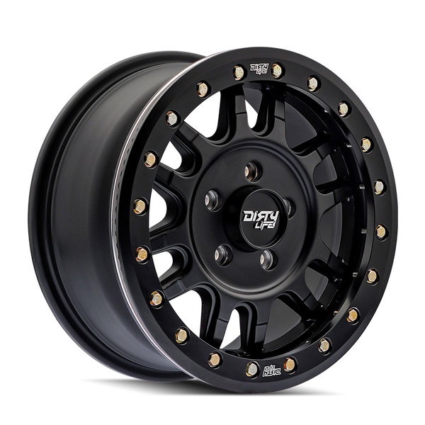Dirty Life 9309R Canyon Pro 15x7 4x137 13mm Offset/106.25mm Hub Matte Black - Beadlock