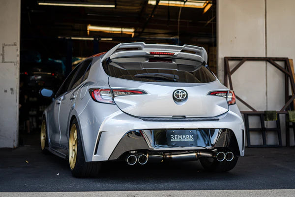 Remark 2019 - 2022 Toyota Corolla Hatchback Sports Touring Quad-Exit Cat-Back Exhaust Stainless Steel / Burnt Stainless