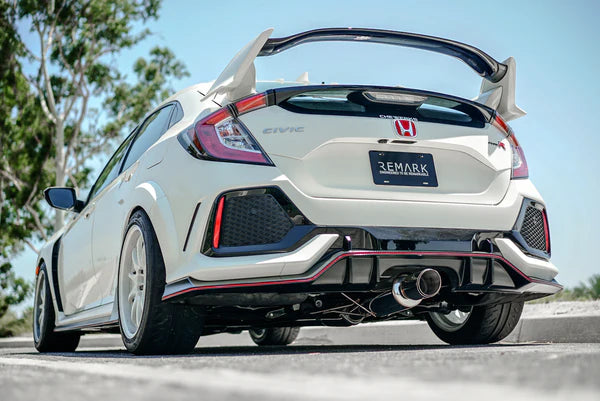 Remark 2017 - 2021 Honda Civic Type R Cat-Back Exhaust Spec I w/Single Stainless Steel Tip / Carbon Cover