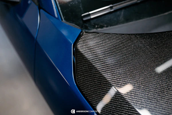 Anderson Composites 2024 + Ford Mustang S650 Double-Sided Carbon Fiber Hood