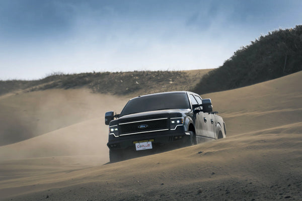 OLM Essential Series Headlight and DRL Grille 2pc Bundle - 2009-2014 Ford F150