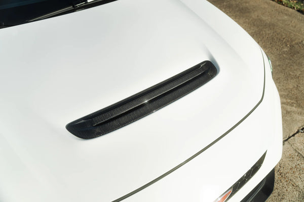 OLM Carbon Fiber Engine Hood Duct Cover - 2023 + Honda Civic Type R FL5