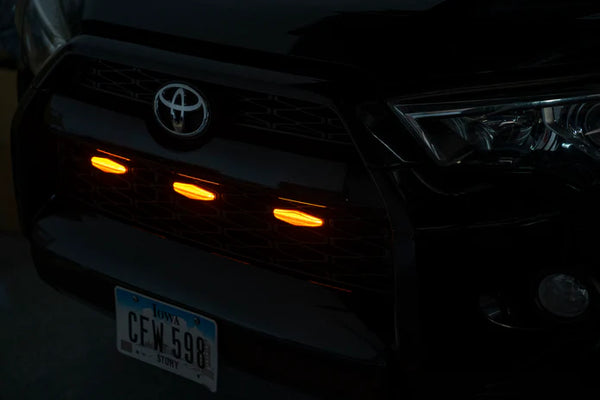 OLM Grille Lights (Clear Lens / Amber LED) - 2014 - 2019 Toyota 4Runner