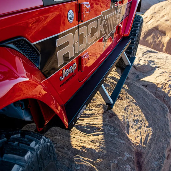 Rock Slide 2018 - 2023 Jeep Wrangler Unlimited JL 4D Step Sliders 3rd Gen