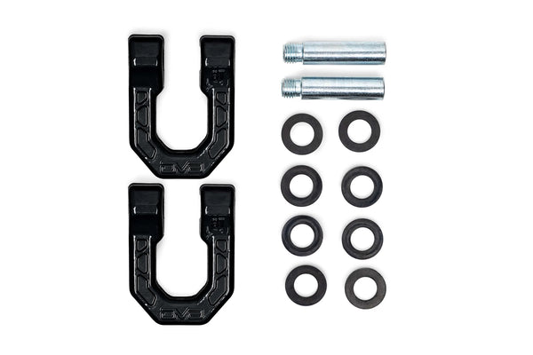DV8 Offroad Elite Series D-Ring Shackles - Pair Black / Red / Gray / White