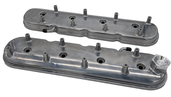 Granatelli 1996 - 2022 GM LS Standard Height Valve Cover w/Angled Coil Mount - Polished (Pair)