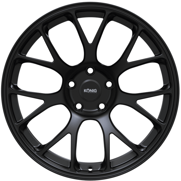 Konig Forged F1M 18X9.5 5X114.3 ET25 Satin Black Knurled Bead