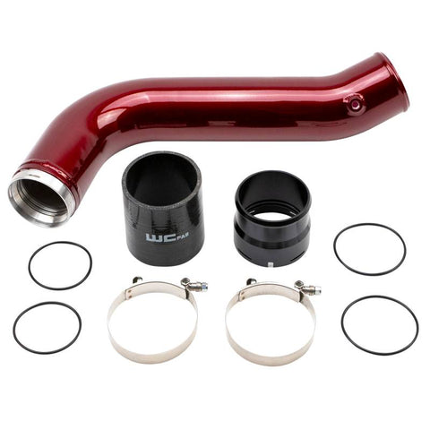 Wehrli 2020 - 2024 Chevrolet 6.6L L5P Duramax Passenger Side 3.5in Intercooler Pipe  - WCFab Red / Gloss Black / White