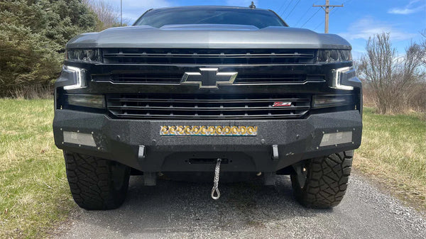 Fishbone Offroad 2019 - 2021 Chevrolet Silverado 1500 Rockfish Front Bumper - Black Texture