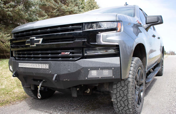Fishbone Offroad 2019 - 2021 Chevrolet Silverado 1500 Rockfish Front Bumper - Black Texture