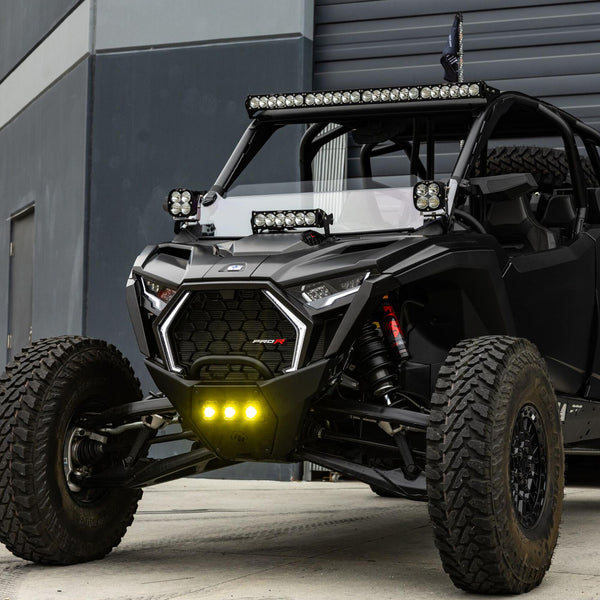 Baja Designs 2025 + Polaris RZR Pro-R/S/XP OnX6+ 10in Light Bar Hood Mount Kit - Clear / Amber