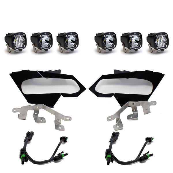 Baja Designs S1 Triple LED Headlight Kit - Can-Am 2017 - 2024 Maverick X3