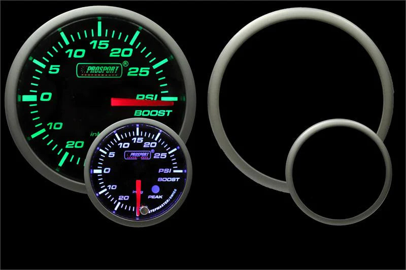 ProSport Premium Boost Gauge Electrical w/Sender Green/White 52mm Universal