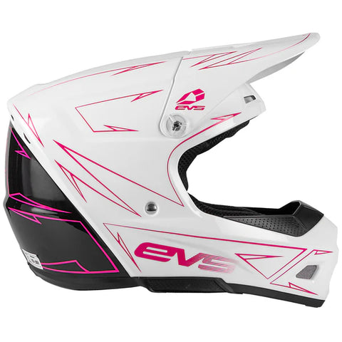 EVS T3 Pinner Helmet 50-50 White/Pink/Black Youth