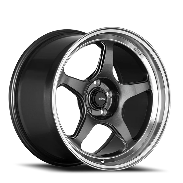 Konig Hyperspec 19x9A 5x112 ET42 Anthracite Metallic Wheel w/ Mirror Machined Lip (Knurled Bead)