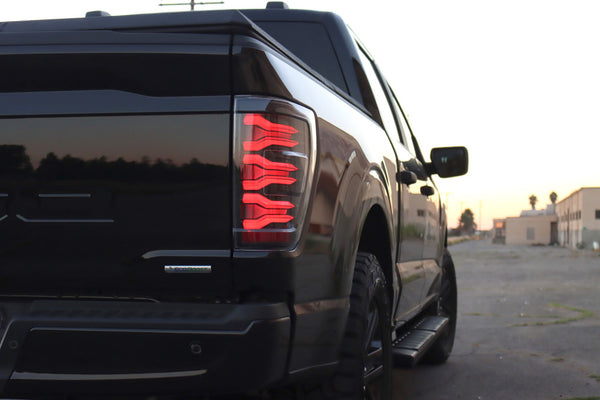 AlphaRex 2021 + Ford F-150 LUXX LED Tailights Black/Red